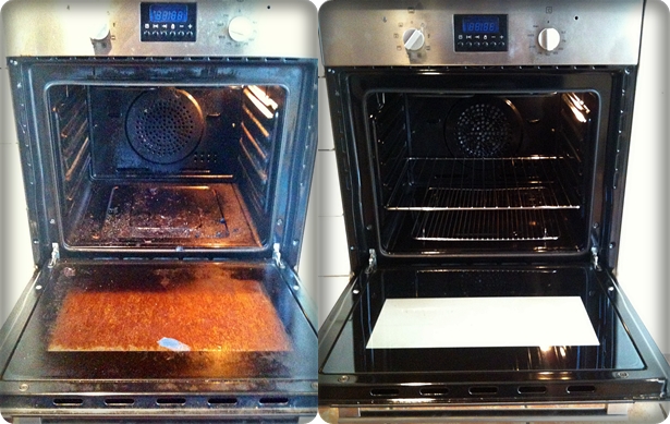 Oven before and after cleaning by Ultra Clean Ovens